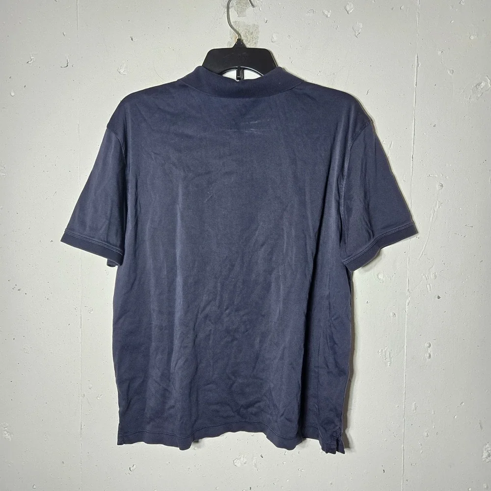 Banana Republic Men Blue Luxe Touch Performance Polo Shirt Large Preppy Business